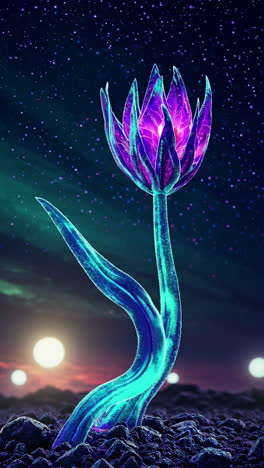 glowing cosmic tulip in the night sky