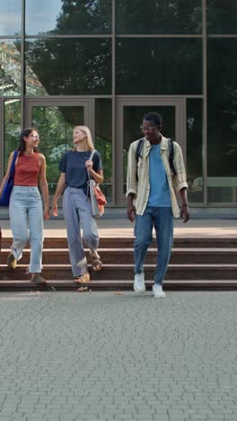 students walking on campus