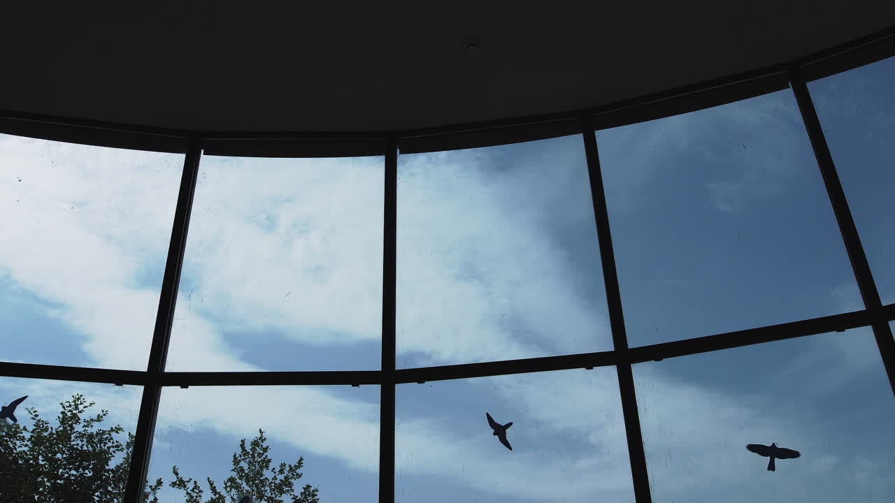 Panoramic window of a large office large modern office space