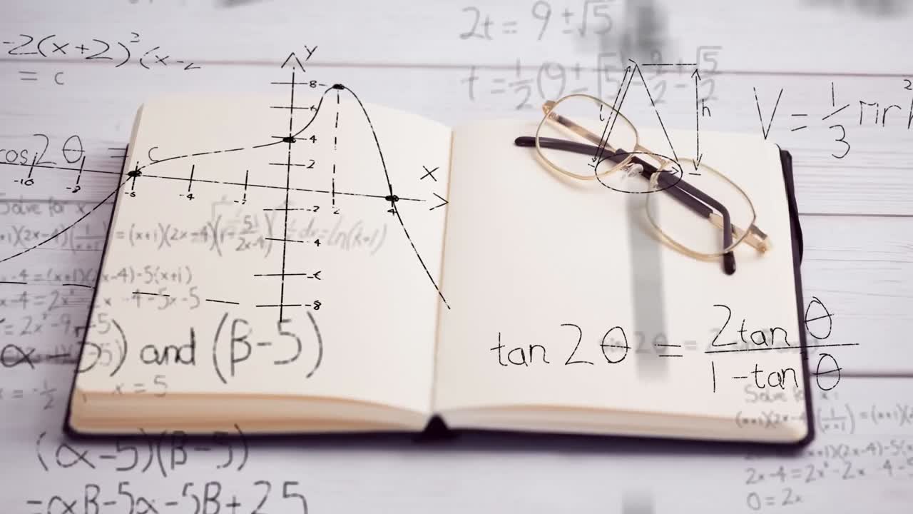 개방된 책에 대한 수학 방정식