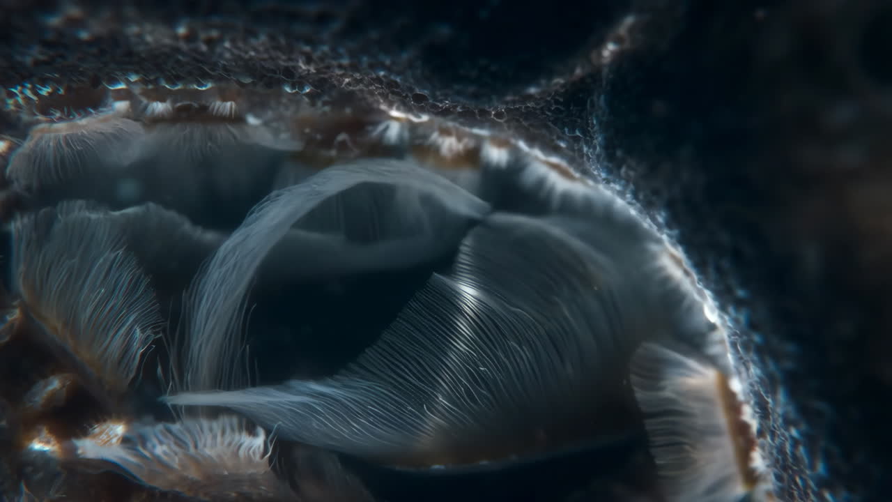 Abstract Microscopic View of Organic Filaments