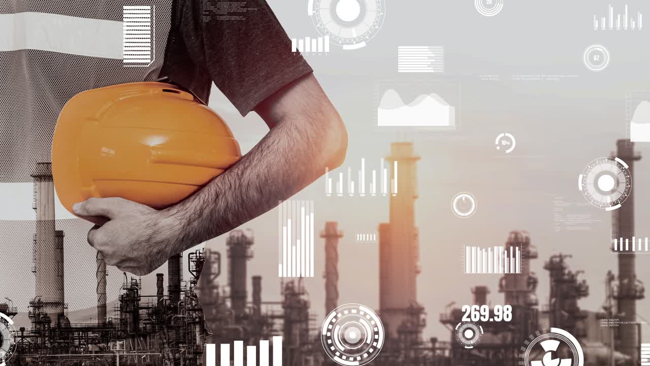 futuro concepto de planta de fábrica y industria de la energía inventiva