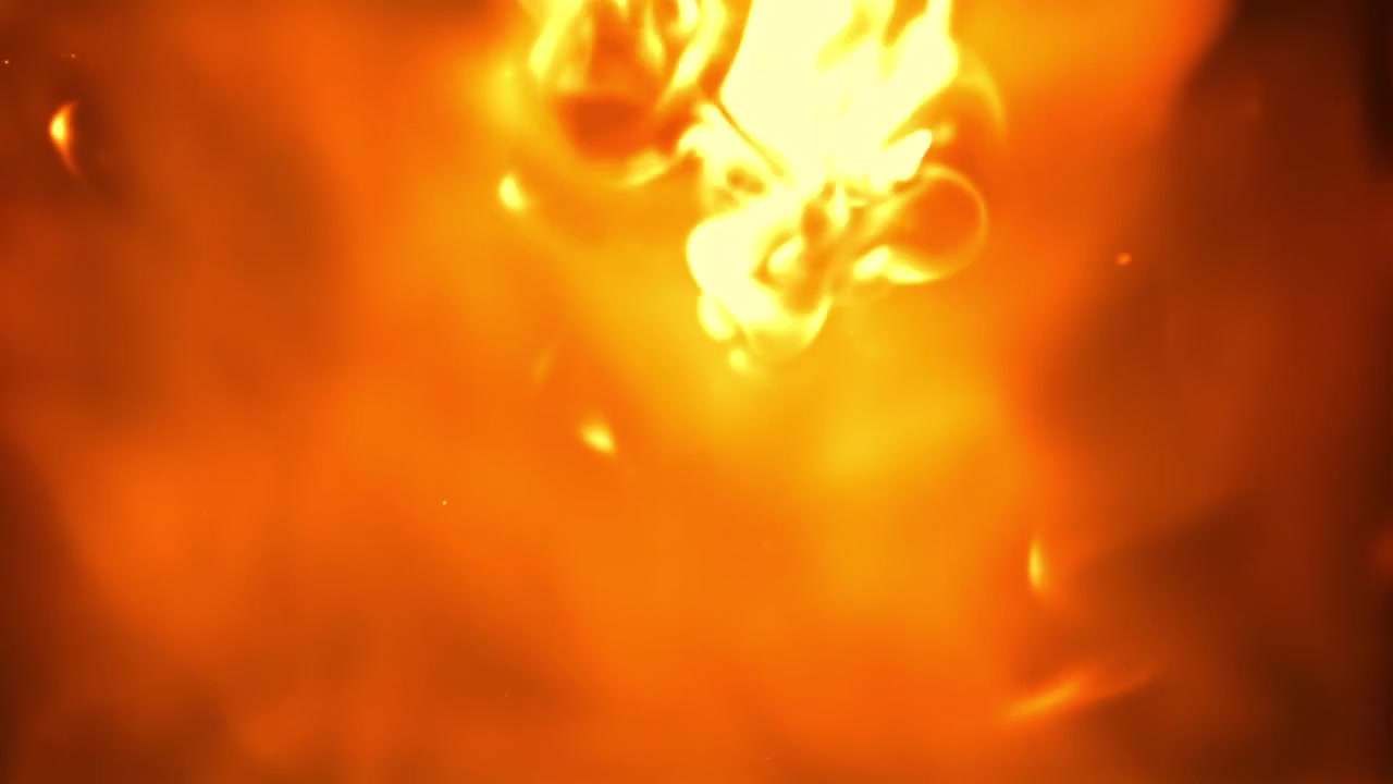 Intensa esplosione infuocata di luce arancione e gialla