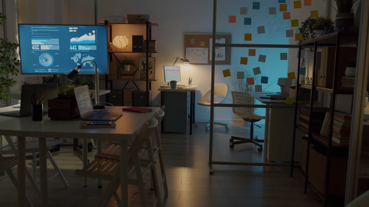 Modern Night Office Space