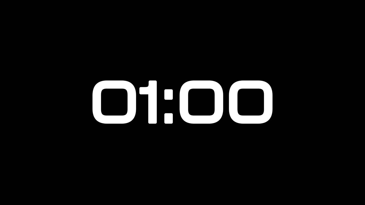 One Minute Countdown On Kallisto Typography In Black And White