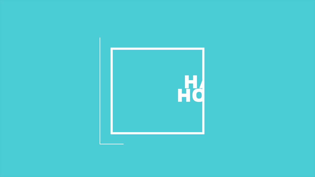 Festive greeting card blue background, white Happy Holidays text with rectangular shape