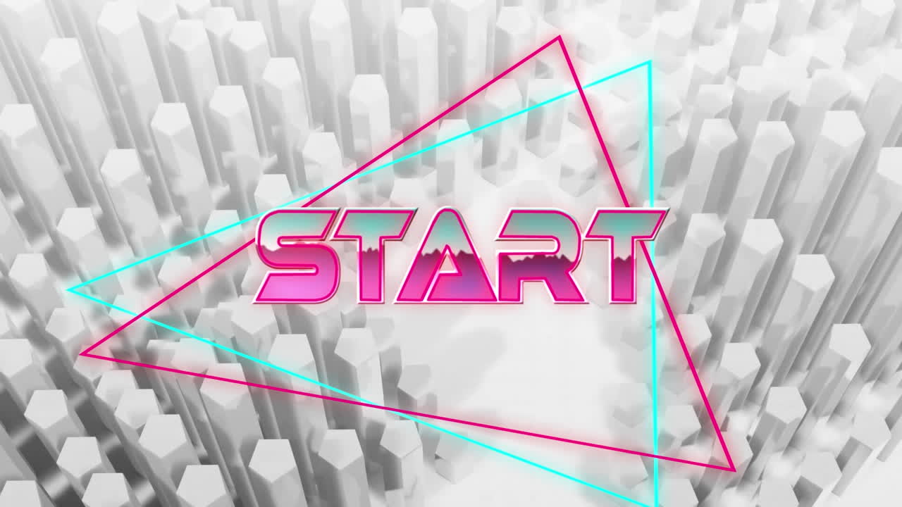 animación del texto de inicio sobre rastros de luz sobre fondo blanco