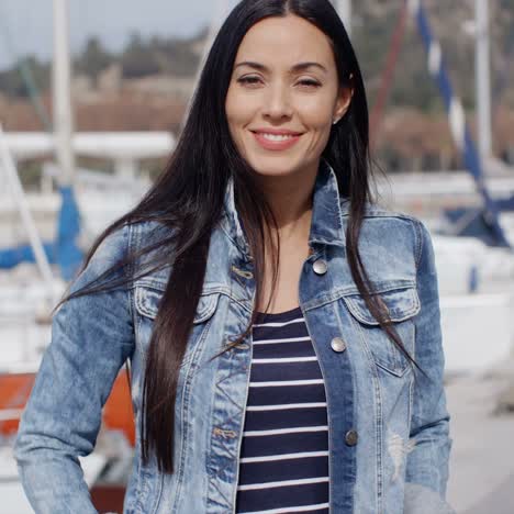 fun attractive woman smiling at the camera