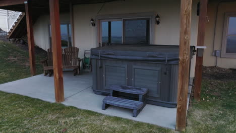 hot tub sauna outside in winter