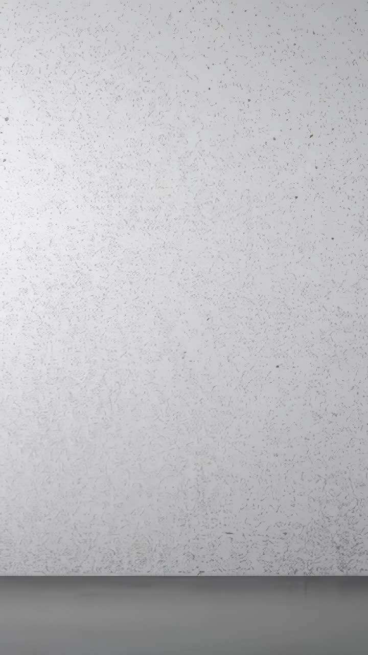 Vertical video: Showing textured wall filling frame, revealing speckles in room with baseboard