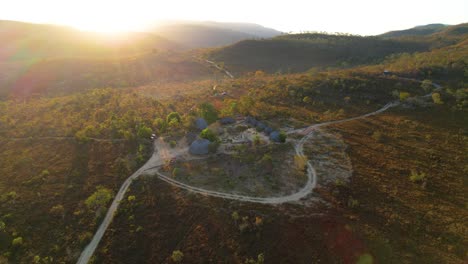 village in the chapada dos veadeiros brazil at sunrise