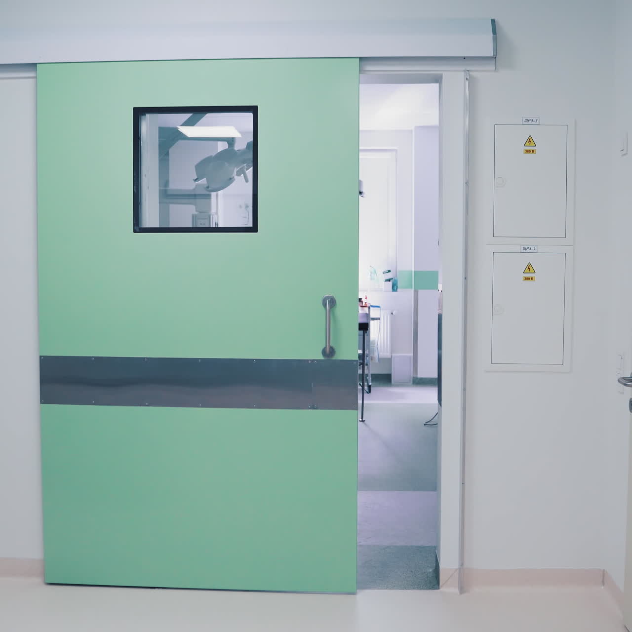 Operating Room Doors. Modern surgical clinic