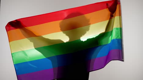 Person Holding a Rainbow Pride Flag