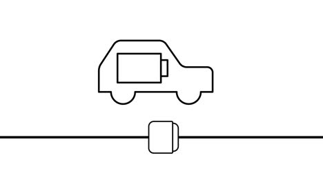 electric car plugged in and charging