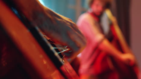 hands of musician playing guitar on concert