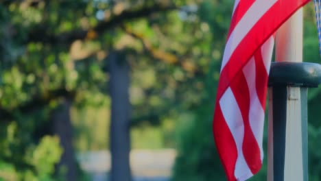 fly end of us flag with old glory red stripes tied on a flagpole
