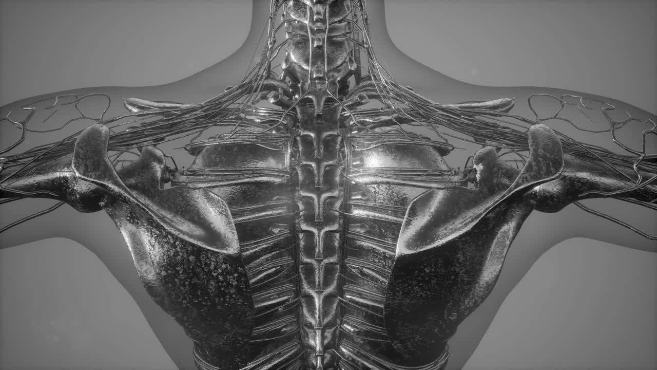 눈에 띄는 골격  ⁇ 가 있는 인간의 몸