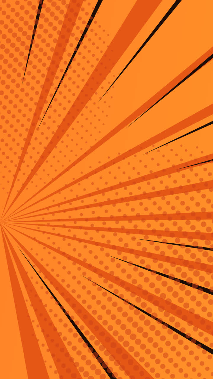 Motion Graphic of Flat design orange comics background