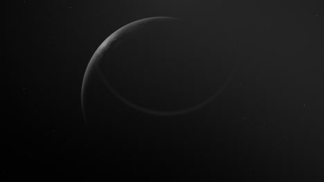 moon transitioning in the outer space. closeup, animation