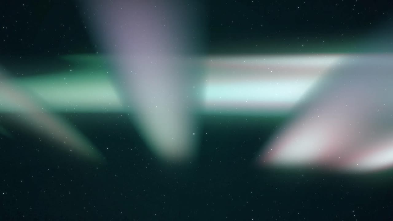 Animation of moving northern lights over black background