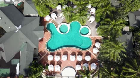 luxury resort pool aerial view