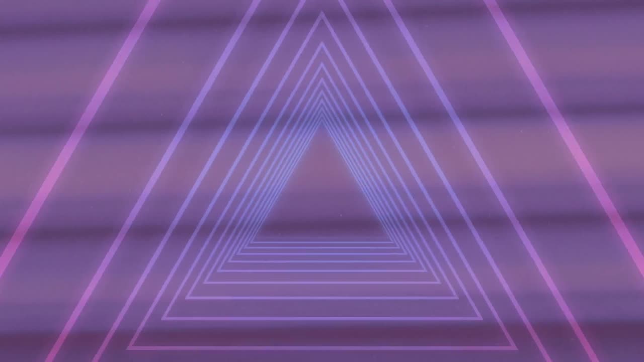 animación de un túnel brillante de neón sobre un fondo púrpura