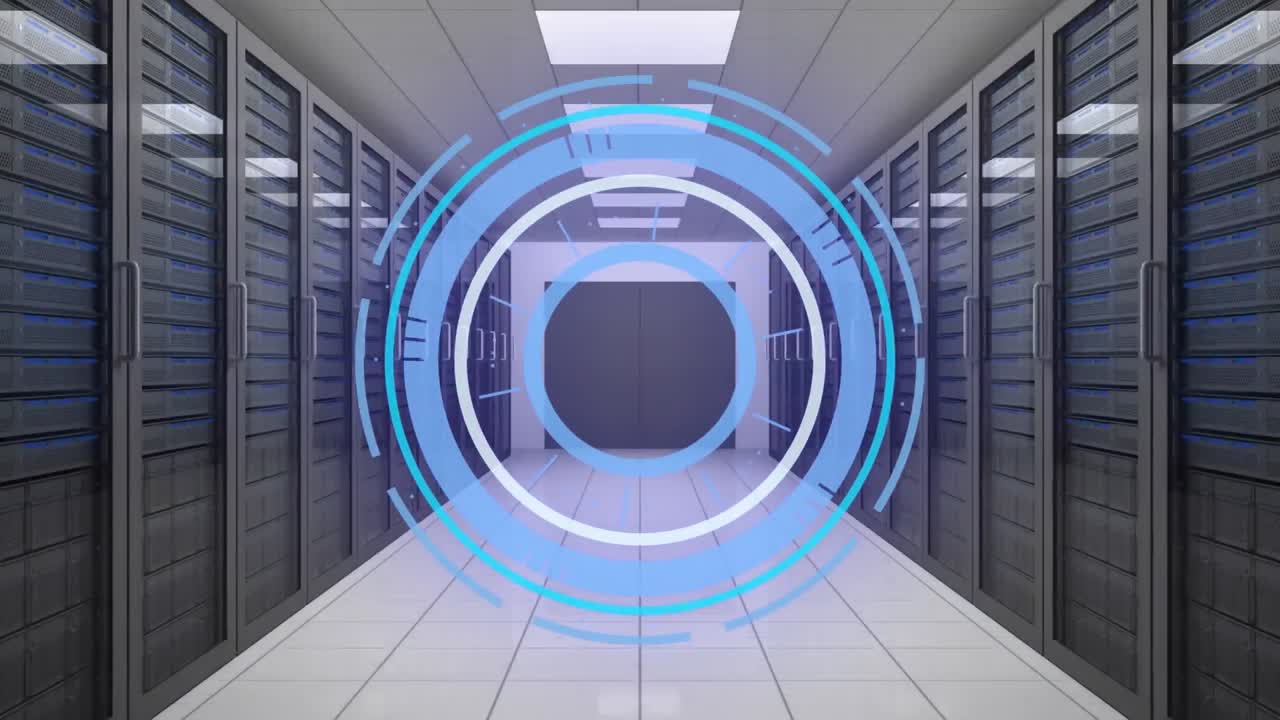 animación del alcance y procesamiento de datos a través de servidores informáticos