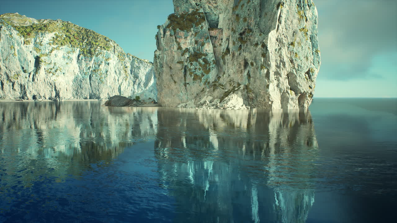 파란 바다와 바위 절벽