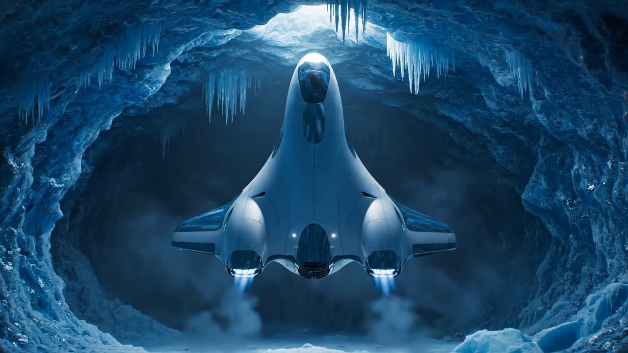 Spaceship in an ice cave