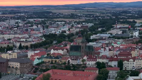 Beautiful-scenic-view-of-Hradec-Kralove,-Czechia