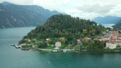 AERIAL:-Bellagio-is-located-on-Lake-Como,-also-known-by-its-Latin-derived-name-Lario