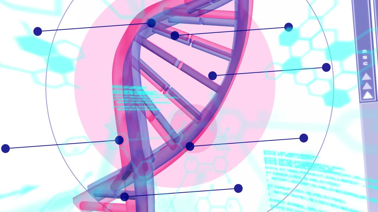 의료 데이터 처리 및 dna 스트랜드 스피닝의 애니메이션
