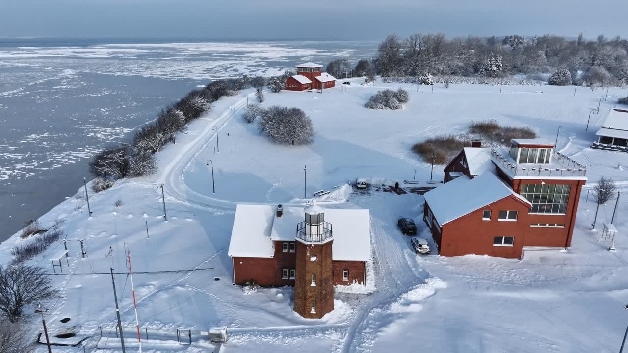 공중 뷰 새 반지 스테이션 벤테 케이프 등대, 높은 곳에서 올라가 주변을 볼 수 있는 곳