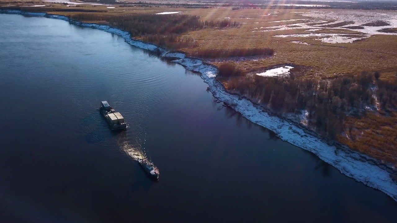 River scene with boat transportation