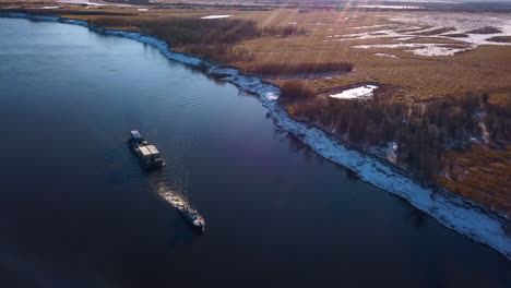 river scene with boat transportation