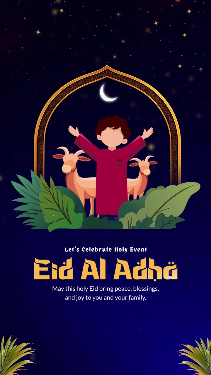 Modello di animazione per storie di auguri islamici Eid al-Adha