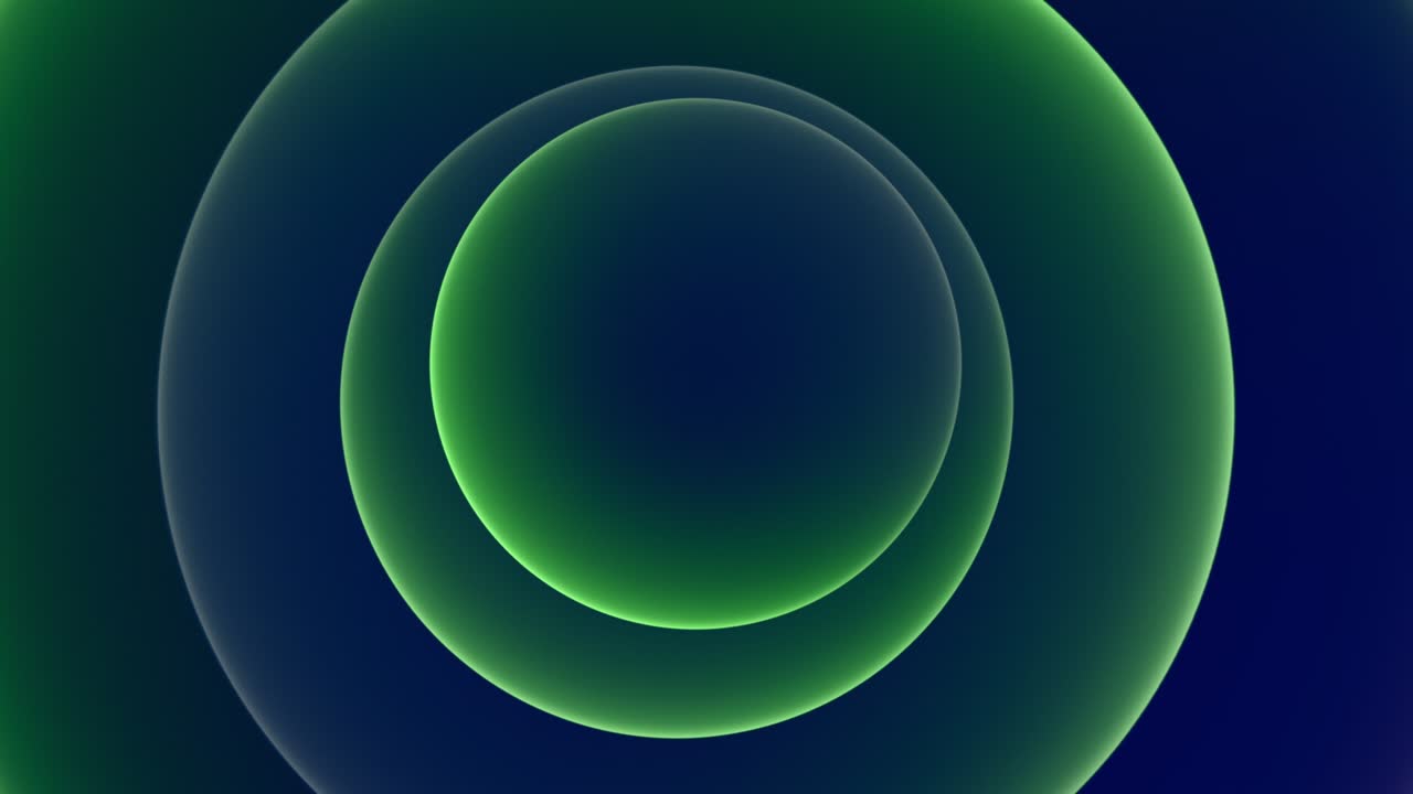 abstracto elegante gráfico verde y azul gradiente anillos de luz y círculo vitrina plantilla bucle de fondo
