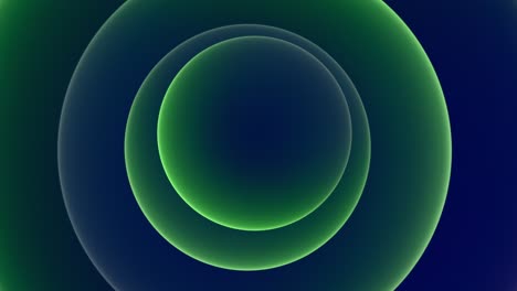 abstracto elegante gráfico verde y azul gradiente anillos de luz y círculo vitrina plantilla bucle de fondo