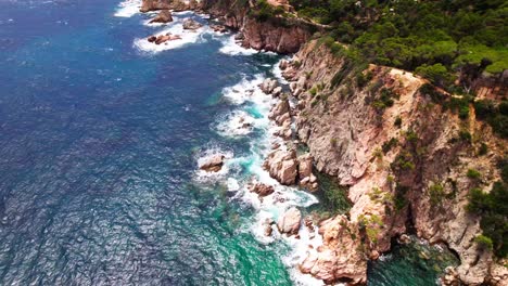 tossa de mar beautiful steep sea cliffs in costa brava, catalonia spain