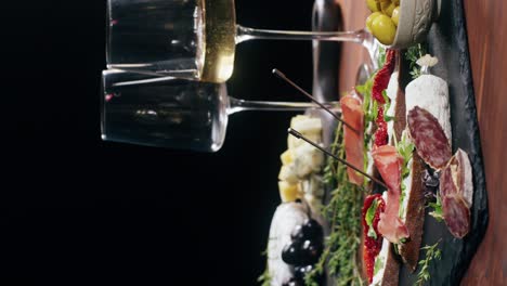 wine and cheese charcuterie platter