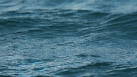 Slow-Motion-Close-Up-View-of-Blue-Waves-in-Rough-Ocean