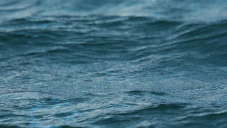 cámara lenta vista de cerca de las olas azules en el océano agitado