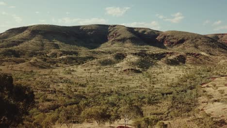 remote caravan camping at karijini national park, western australia, aerial