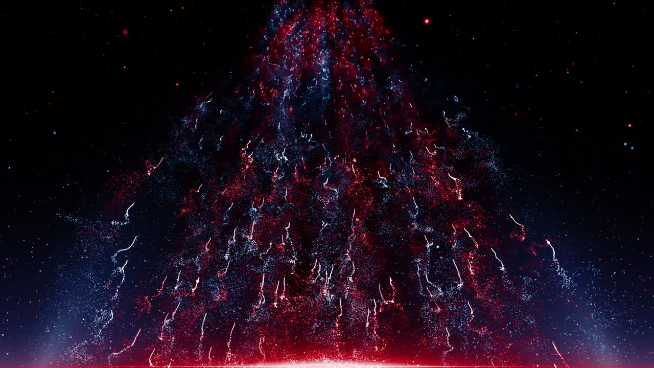 파란색과 빨간색의 입자 게임 트레일러 제목 영화 콘서트 무대 배경 루프