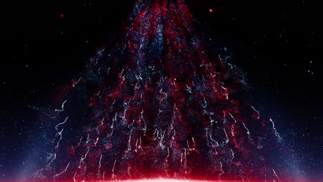 partículas azul rojo evento juego tráiler títulos escenario de concierto cinematográfico bucle de fondo