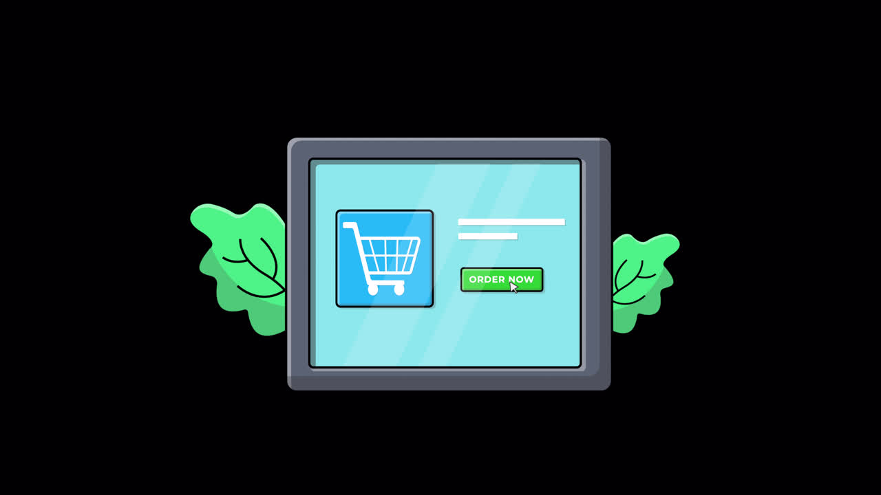 Conferma di Acquisto E-commerce Animata su Schermo Tablet