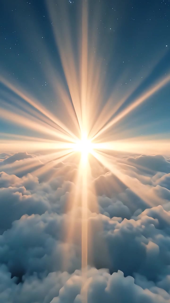 Sfondo per Adorazione 4K: Croce Cristiana e Luce Celeste