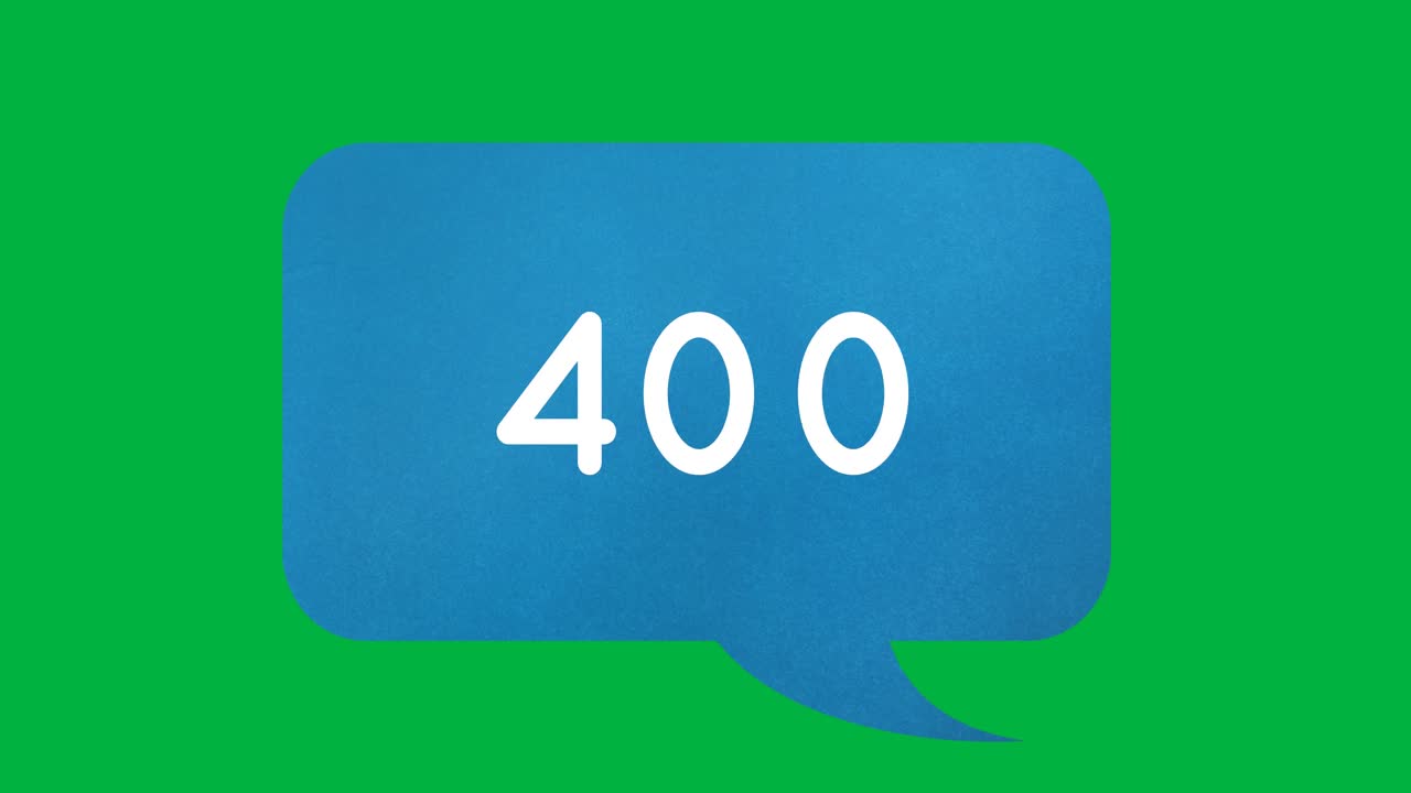 Blue chat box with increasing numbers 4k