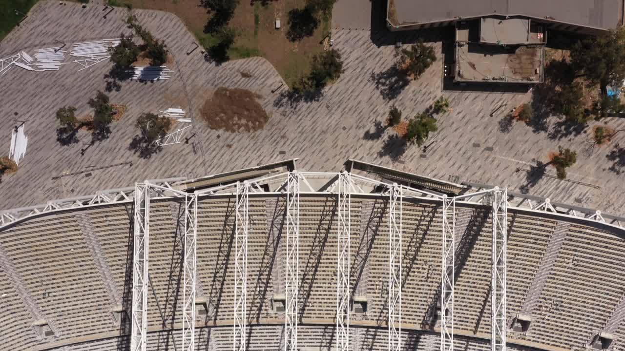 Aerial View of Empty Stadium and Field