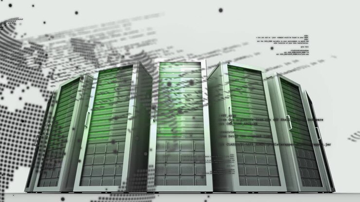Animation of digital data processing over computer servers